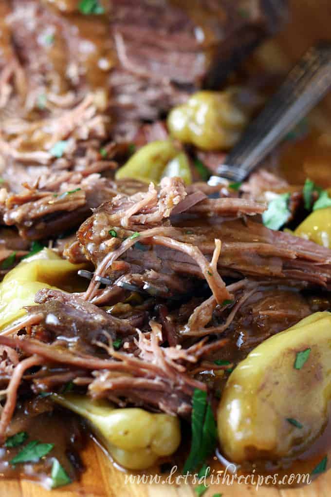 Slow Cooker Mississippi Pot Roast with Gravy