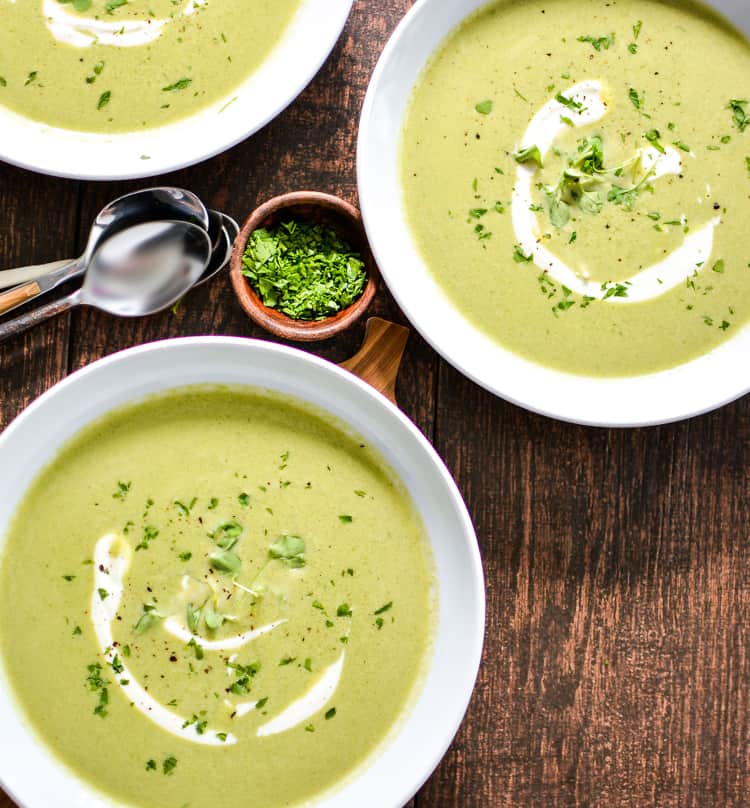 Creamy Asparagus and Watercress Spring Pea Soup