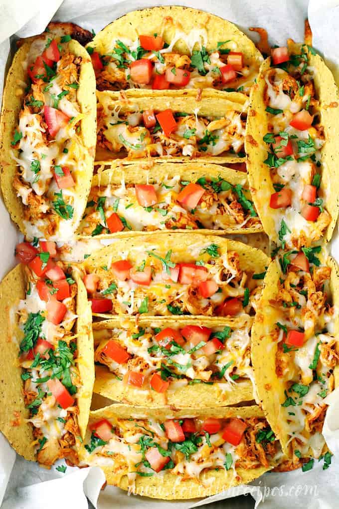 Baked Chipotle Ranch Chicken Tacos