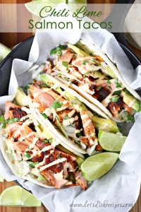 Chile Lime Salmon Tacos | Let's Dish Recipes