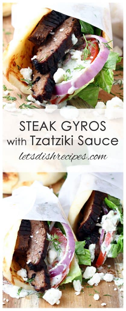 Steak Gyros with Tzatziki Sauce