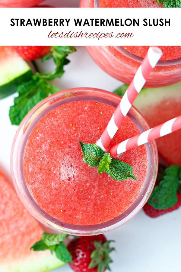 Strawberry Watermelon Fruit Slush — Let's Dish Recipes