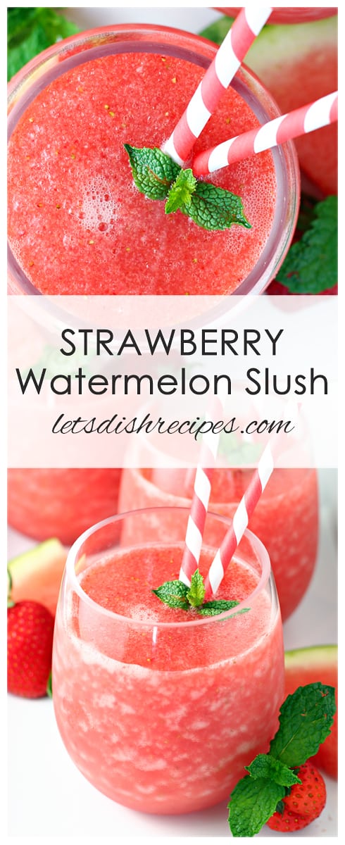 Strawberry Watermelon Fruit Slush — Let's Dish Recipes