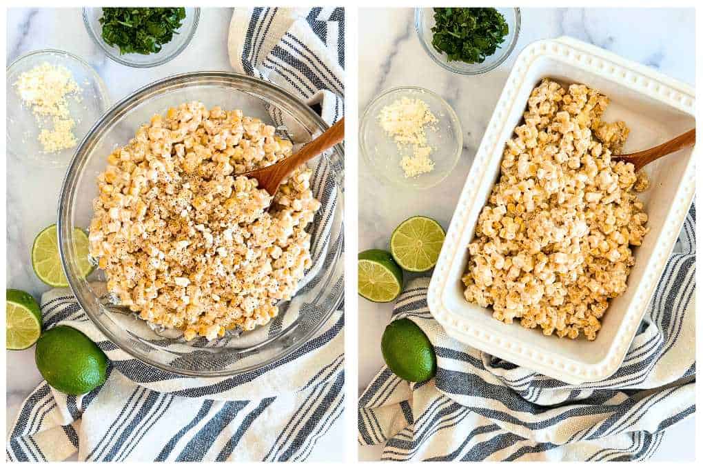 Street Corn Casserole Steps