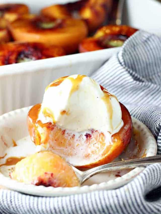 Cinnamon Sugar Baked Peaches