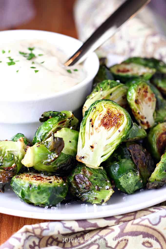 Crispy Brussels Sprouts with Mustard Aioli