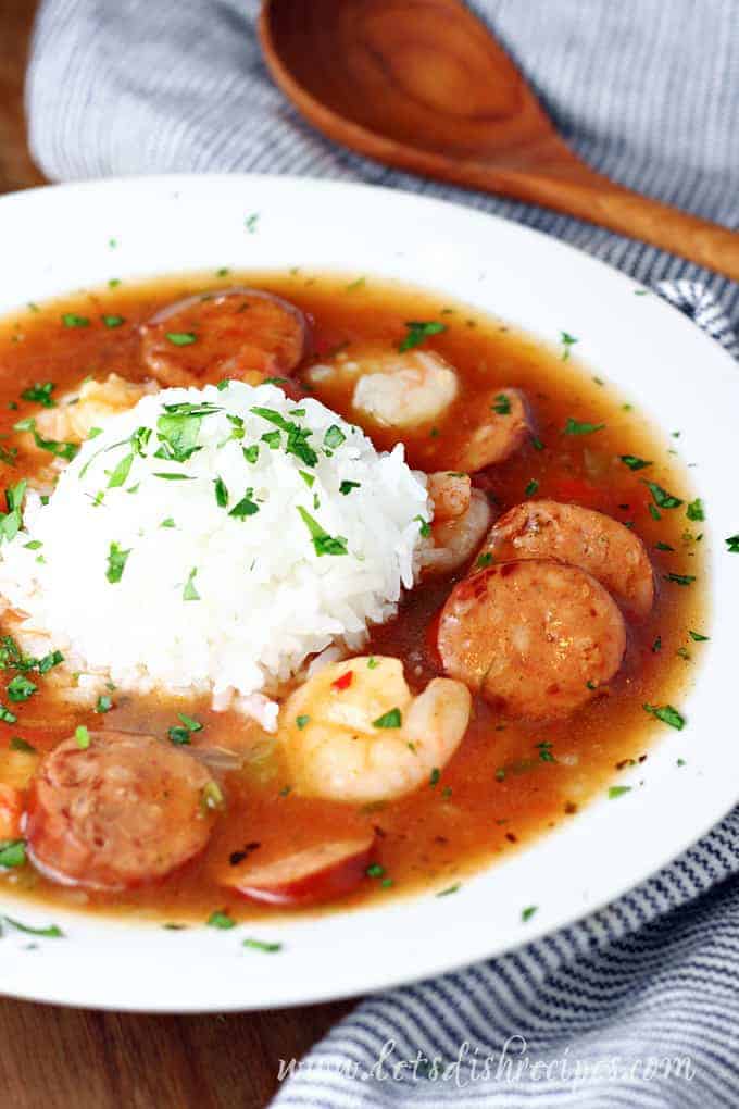 Slow Cooker Sausage and Shrimp Gumbo