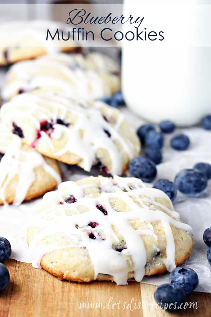 Blueberry Muffin Cookies with Lemon Glaze
