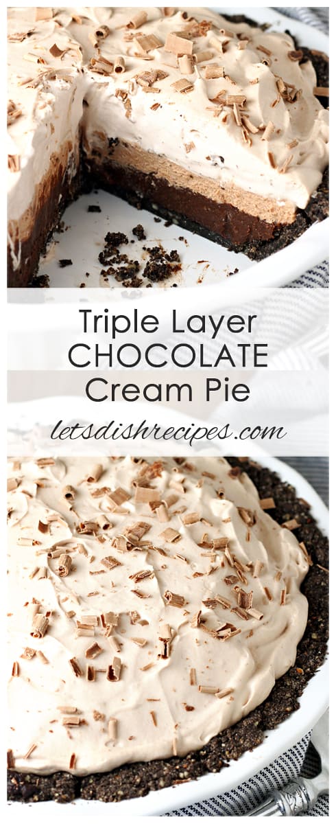 Triple Layer Chocolate Cream Pie