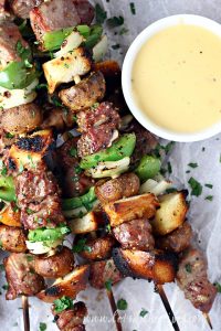 Grilled Philly Cheese Steak Kabobs — Let's Dish Recipes