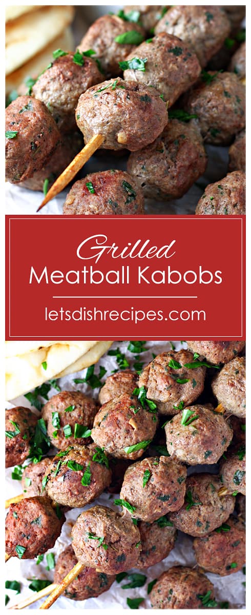 Grilled Beef Meatball Kabobs