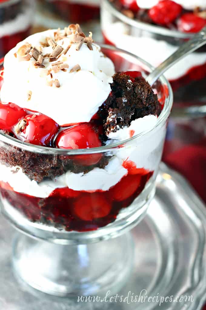 Individual Black Forest Brownie Trifles