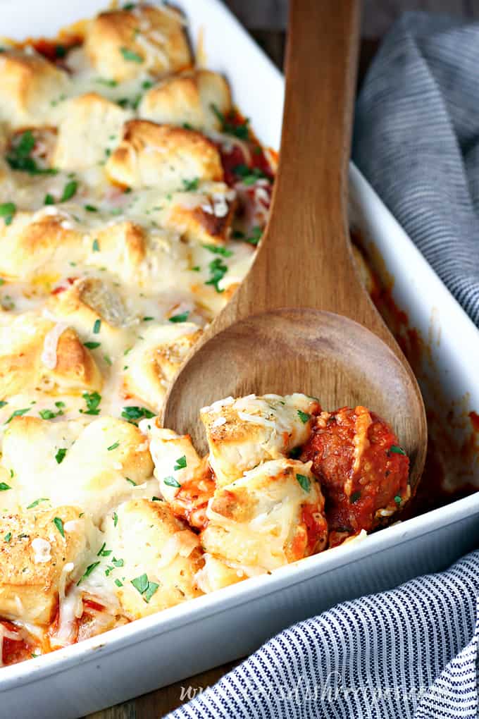 Easy Meatball Biscuit Bake