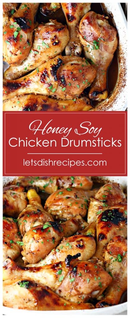 Honey Soy Baked Chicken Drumsticks | Let's Dish Recipes