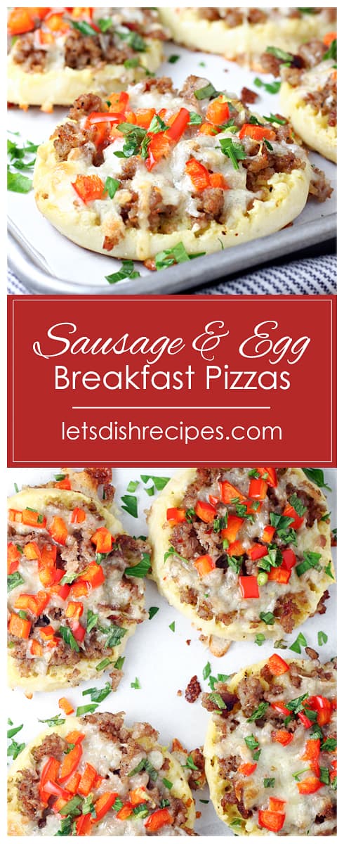 Sausage and Egg Breakfast Pizzas