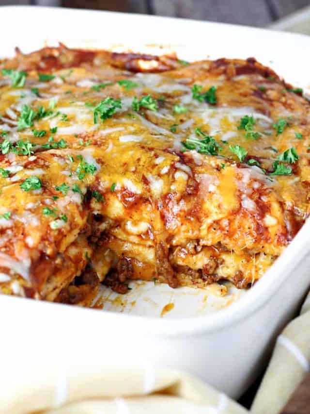 Easy Beef Enchilada Casserole — Let's Dish Recipes