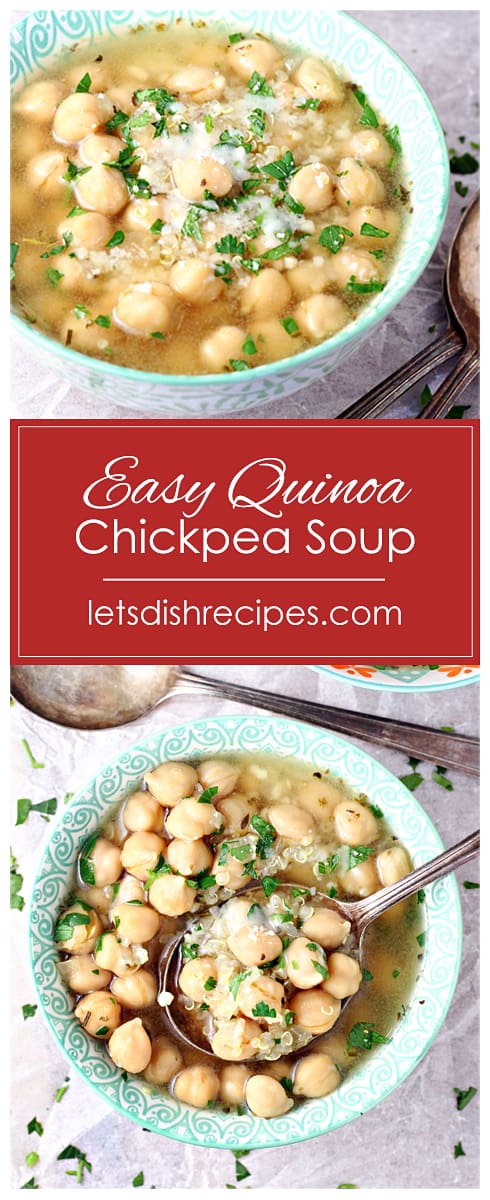 Easy Quinoa Chickpea Soup with Lemon