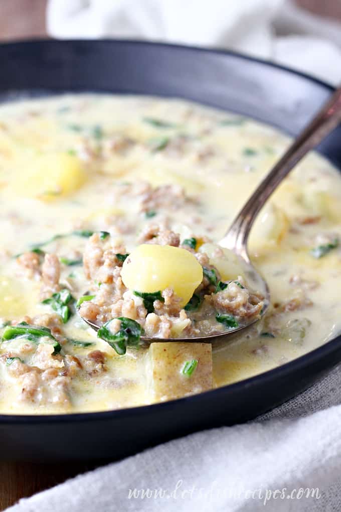 Sausage Potato and Spinach Soup