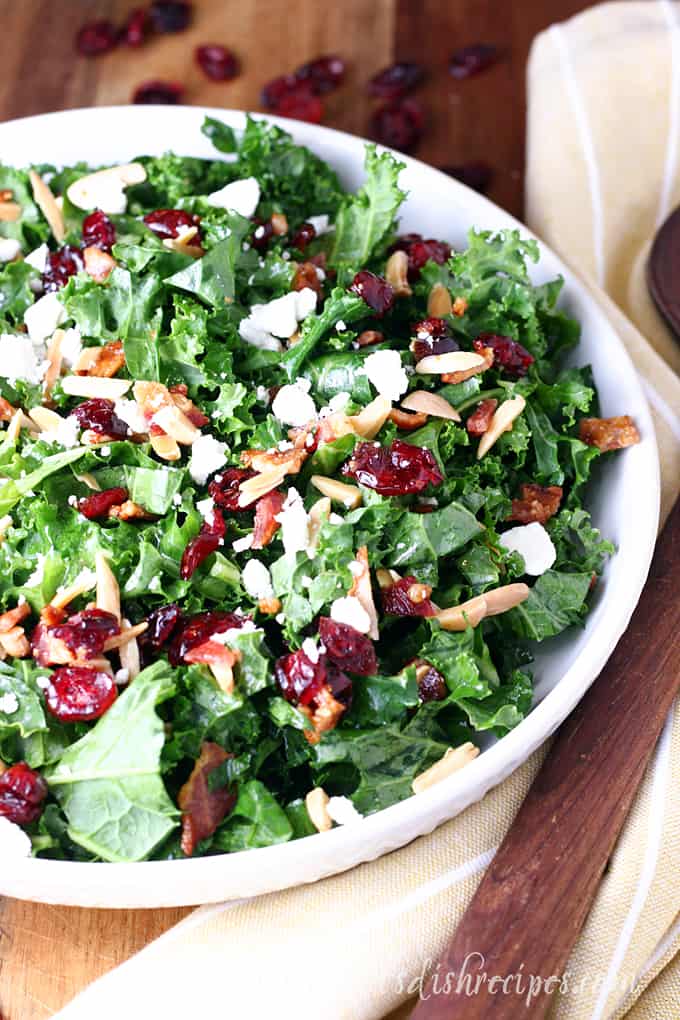Kale Bacon and Cranberry Salad