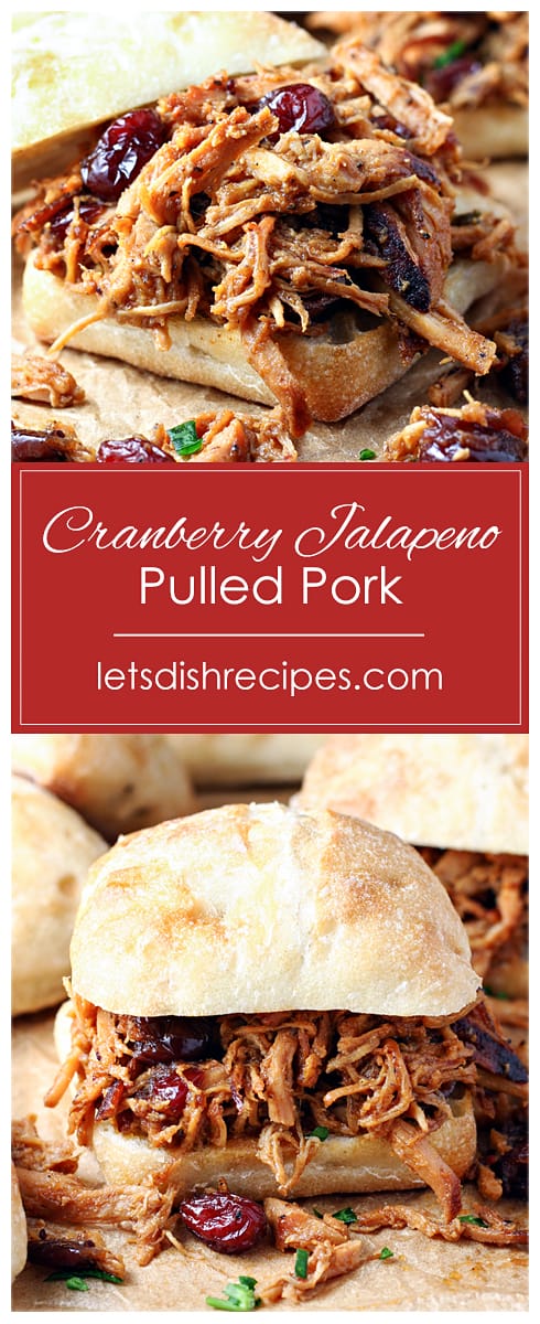 Slow Cooker Cranberry Jalapeno Pulled Pork