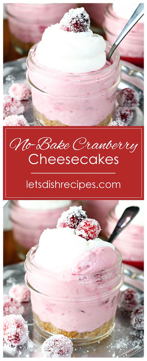 Individual No-Bake Cranberry Cheesecakes
