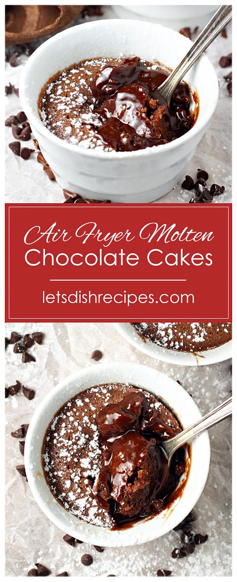 Air Fryer Molten Chocolate Cakes