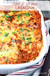 Red and White Lasagna | Let's Dish Recipes