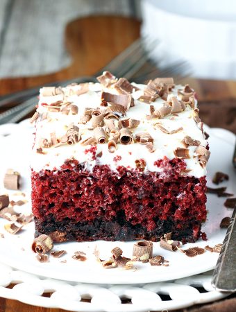 Brownie Bottom Red Velvet Cake