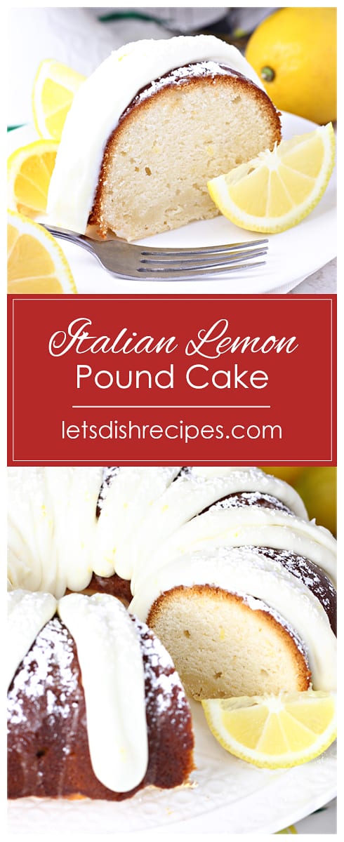 Italian Lemon Pound Cake with Lemon Cream Cheese Frosting