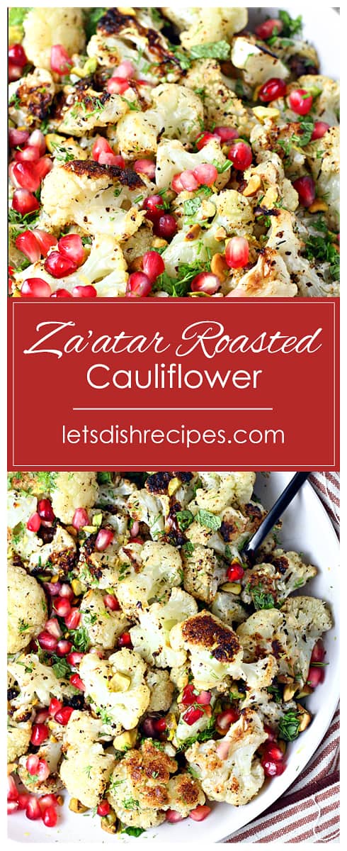 Za'atar Roasted Cauliflower with Pomegranates and Pistachios