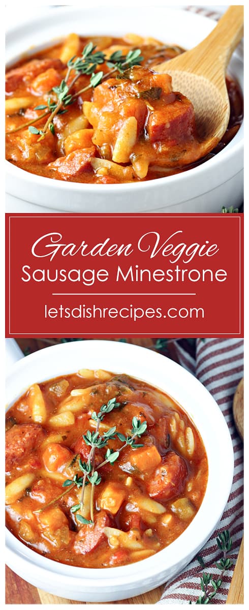 Easy Garden Vegetable Sausage Minestrone Soup (Trader Joe's Recipe)