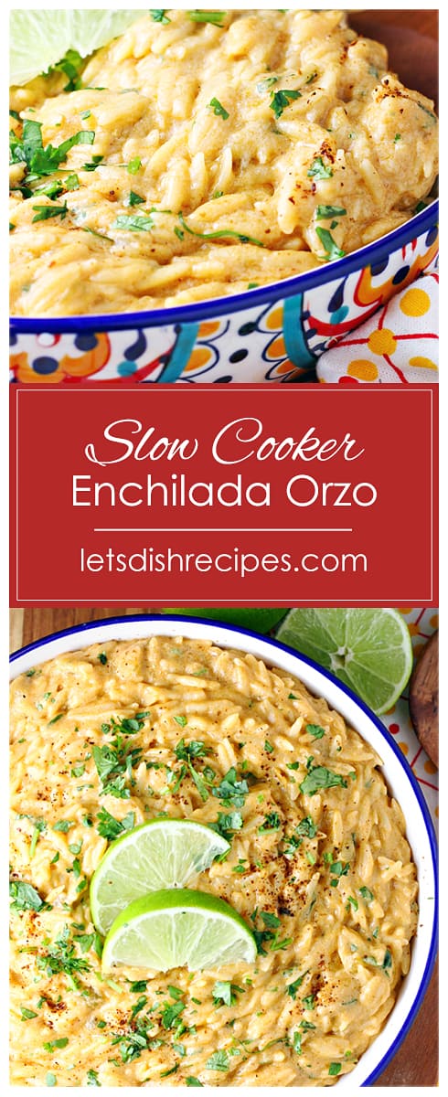 Slow Cooker Cheesy Enchilada Orzo