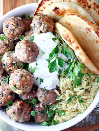 Greek Turkey Meatballs with Spinach and Feta