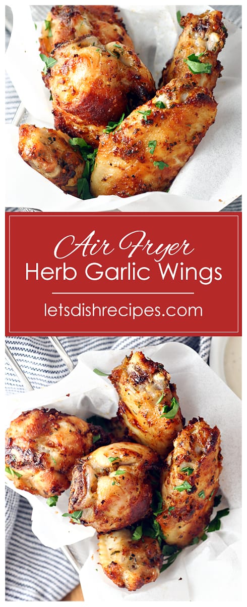Air Fryer Herb Garlic Chicken Wings