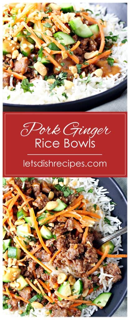 Pork Ginger Rice Bowls | Let's Dish Recipes