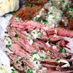 Grilled Flank Steak with Roasted Garlic Butter