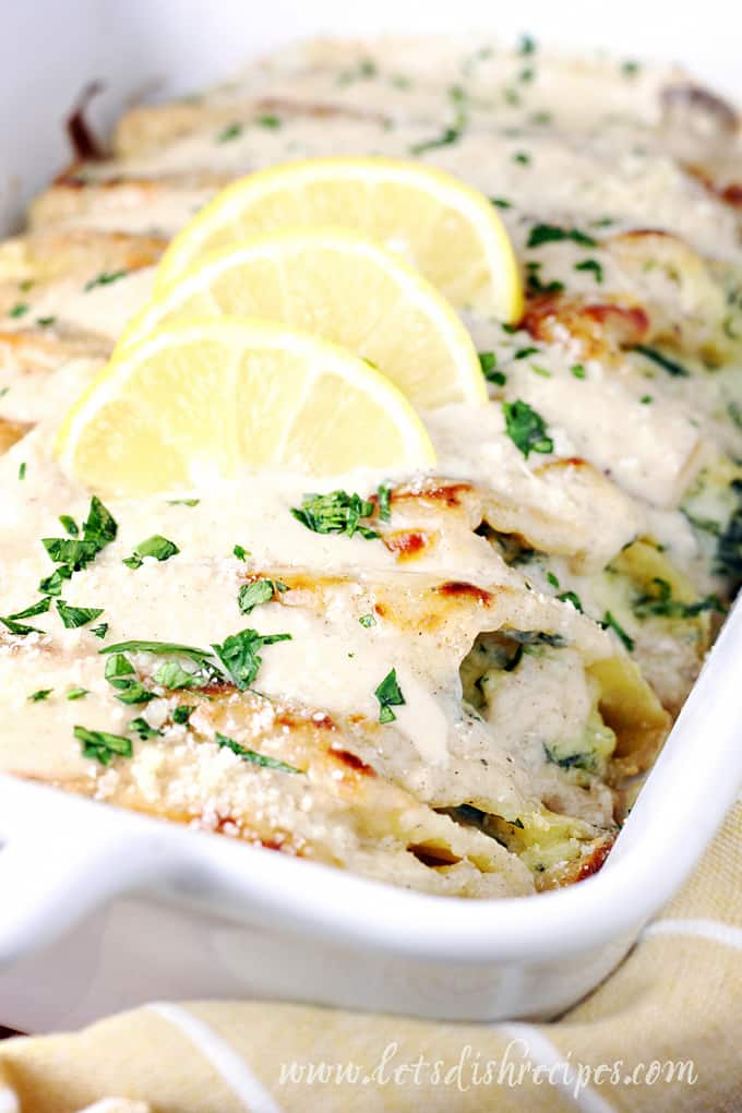 Spinach and Herb Manicotti with Lemon