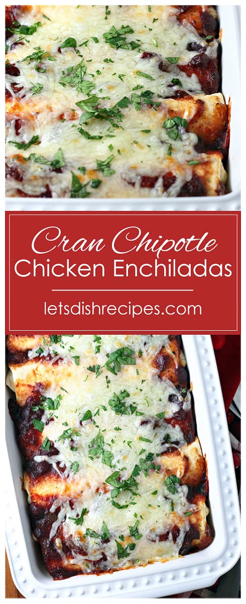 Cranberry Chipotle Chicken (or Turkey) Enchiladas