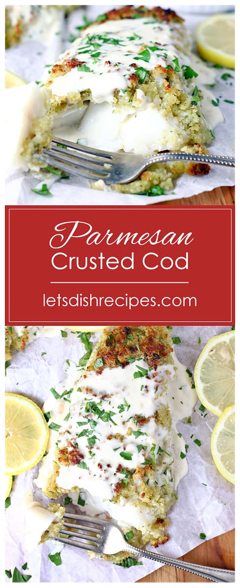Panko Parmesan Crusted Cod with Lemon Cream Sauce