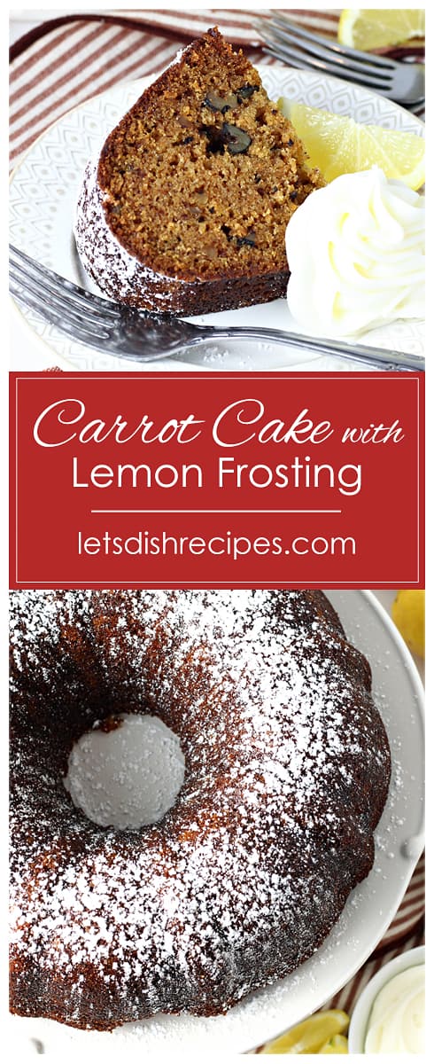 Carrot Cake Bundt Cake with Lemon Cream Cheese Frosting