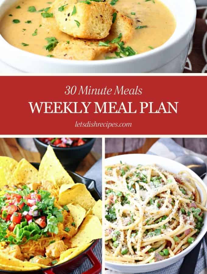 30 Minute meal plan
