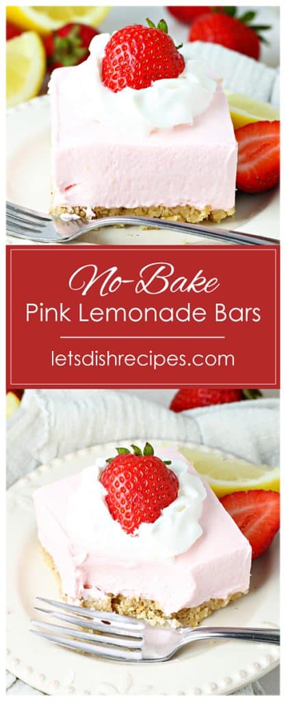 No-Bake Pink Lemonade Bars