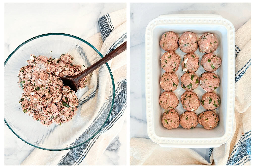 Greek Turkey Meatballs with Spinach and Feta