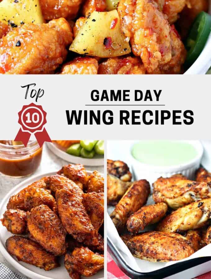 Top 10 Game Day Wing Recipes Collage