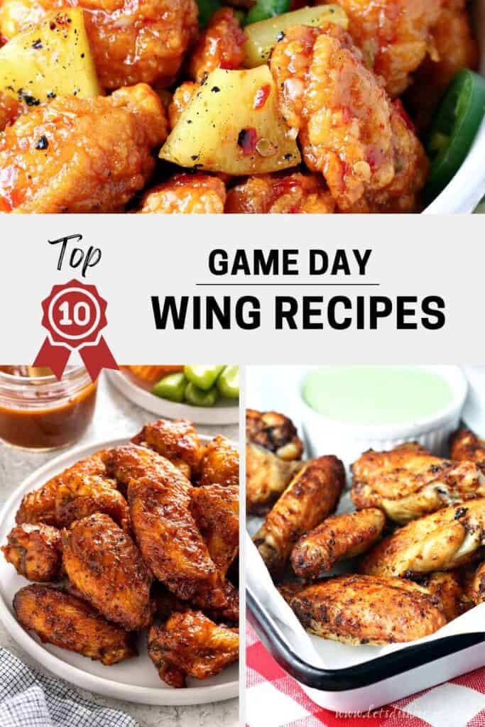 Top 10 Game Day Wing Recipes Collage