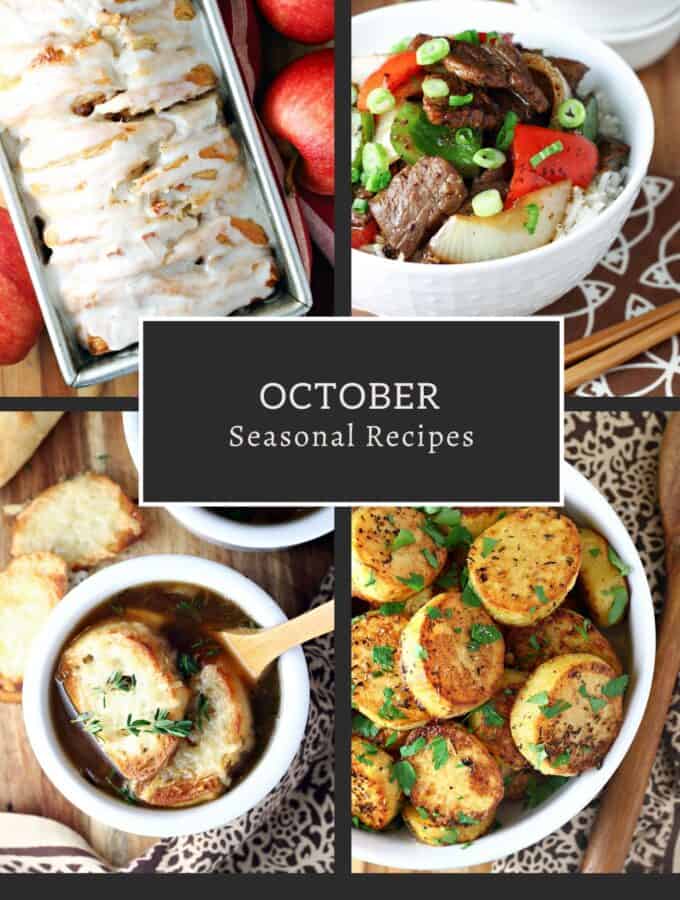 Collage of October Seasonal Recipes