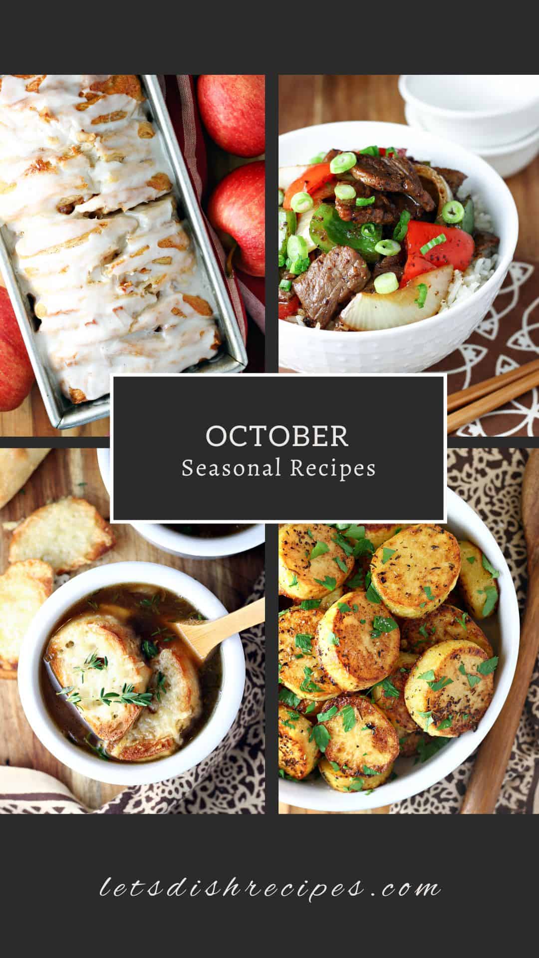 Collage of October Seasonal Recipes